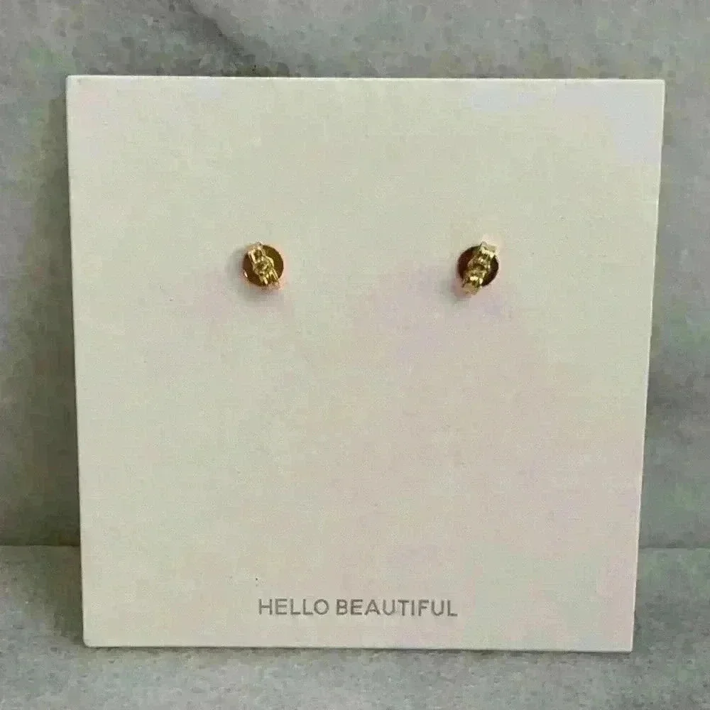 Crystal Dangle Moon Huggie Pendant Earrings - Picture 3 of 4